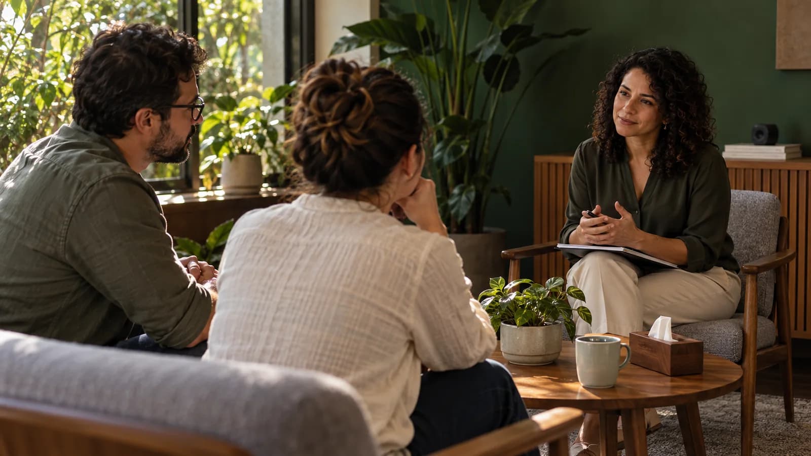 Acolhimento e apoio emocional em uma conversa sobre infertilidade.